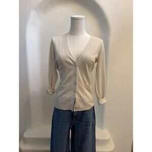 Banana Republic Beige Silk Blend Cardigan - Size Small